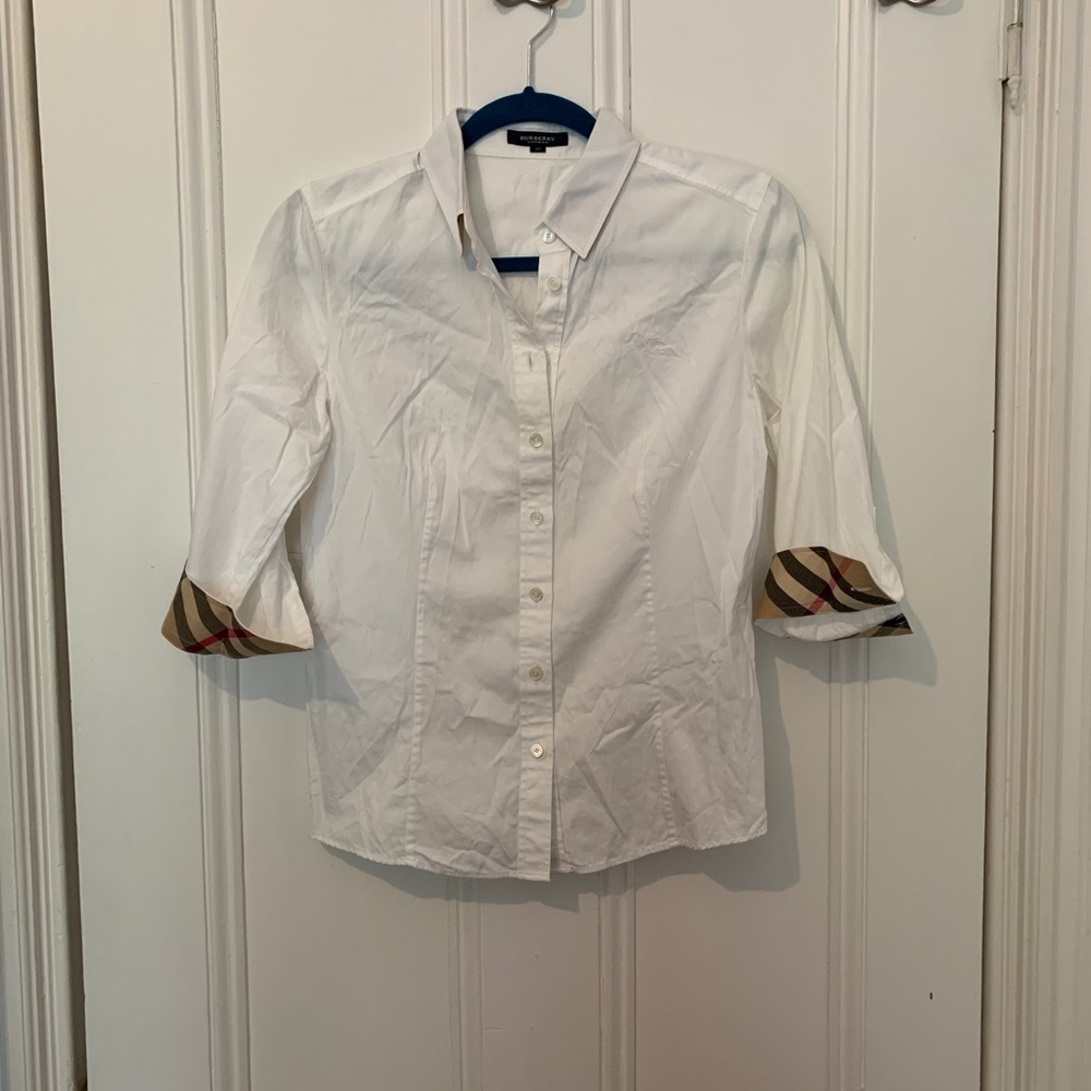 Burberry 3/4 Sleeve Button Down